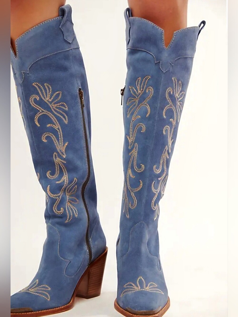 ✨ SPELL Cabana Cowboy Boots | Blue Suede | Size 36 | NEW With All Packaging